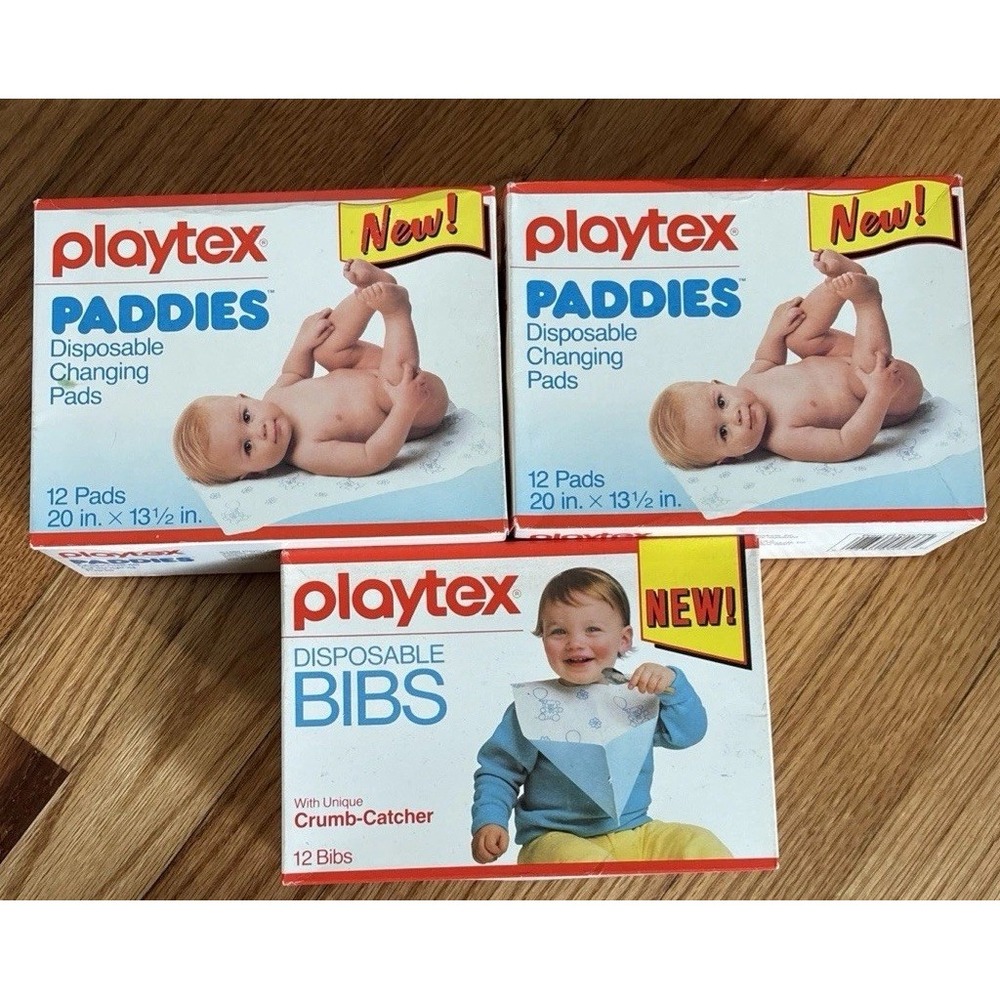 Playtex Disposable Changing Pads 23 Count One sealed 1988 Sealed Bibs